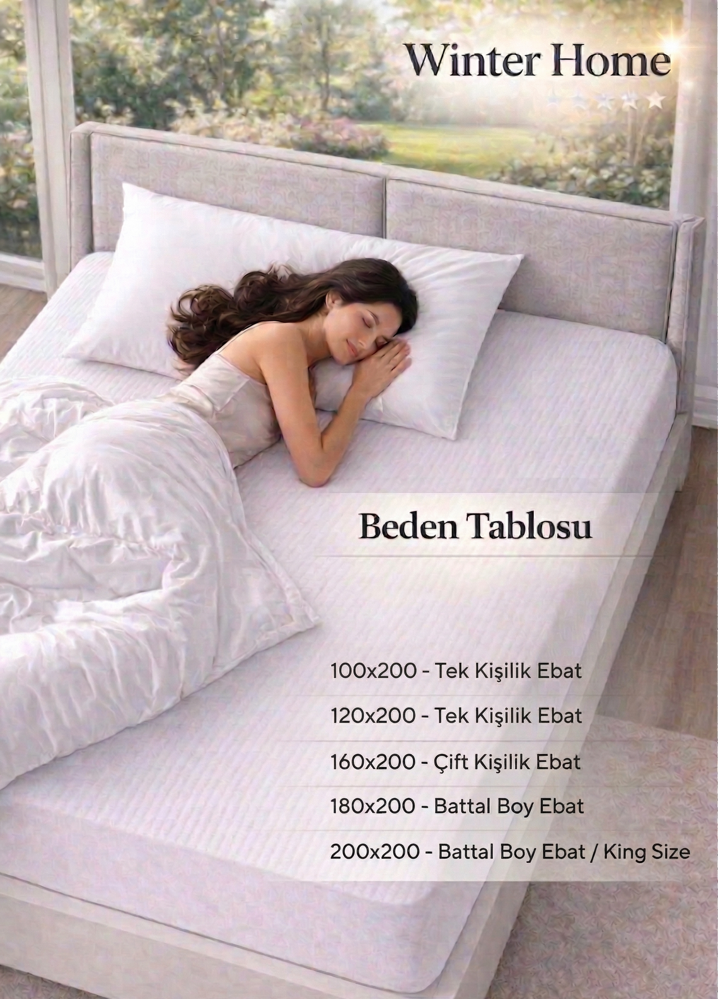 Winter Home Pamuklu Fitted Sıvı Geçirmez Alez 3D Üç Boyutlu Yatak Koruyucu