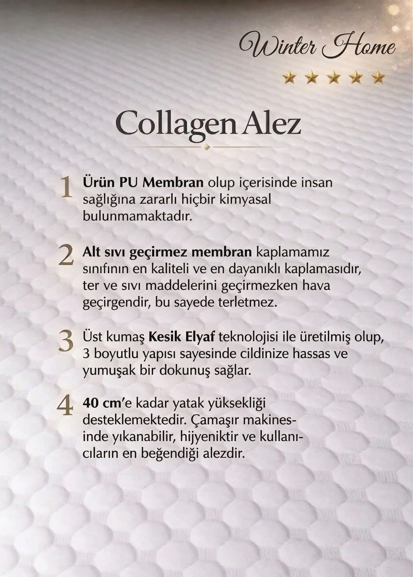 Collagen Desert Touch Sıvı Su Geçirmez Fitted Alez