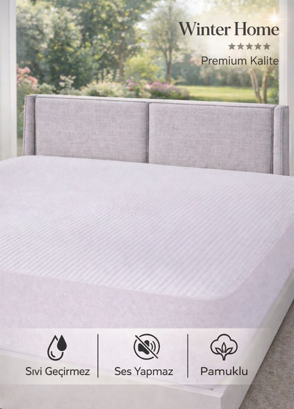 Winter Home Pamuklu Fitted Sıvı Geçirmez Alez 3D Üç Boyutlu Yatak Koruyucu